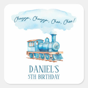 Chugga Choo Choo Vintage Train Birthday Party Square Sticker