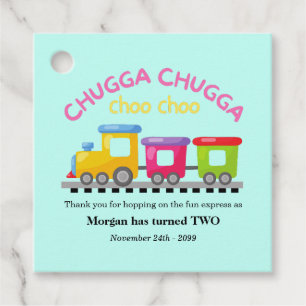 Chugga Choo Train Themed Cartoon 2nd Birthday Favour Tags