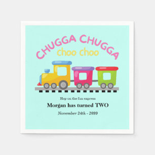 Chugga Choo Train Themed Cartoon 2nd Birthday  Napkin