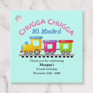 Chugga Choo Train Themed Cartoon Any Age Birthday  Favour Tags
