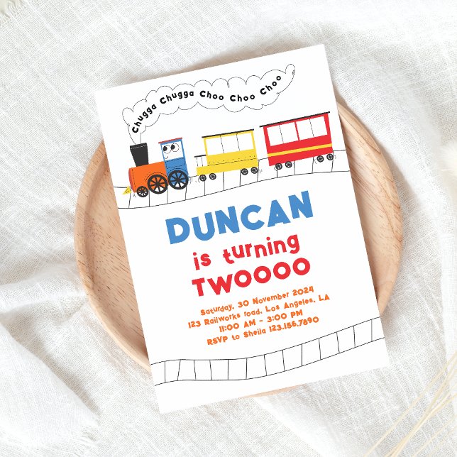 Chugga Chugga Choo Choo Train 2nd Birthday Invitation (Creator Uploaded)
