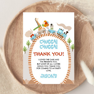 Chugga Chugga Train Birthday Thank You Card