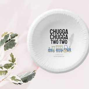 Chugga Chugga Two Two   2nd Birthday   Paper Bowl Plate