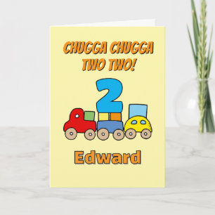 Chugga Chugga Two Two 2nd Birthday Train Card