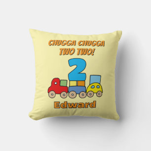 Chugga Chugga Two Two 2nd Birthday Train Cushion
