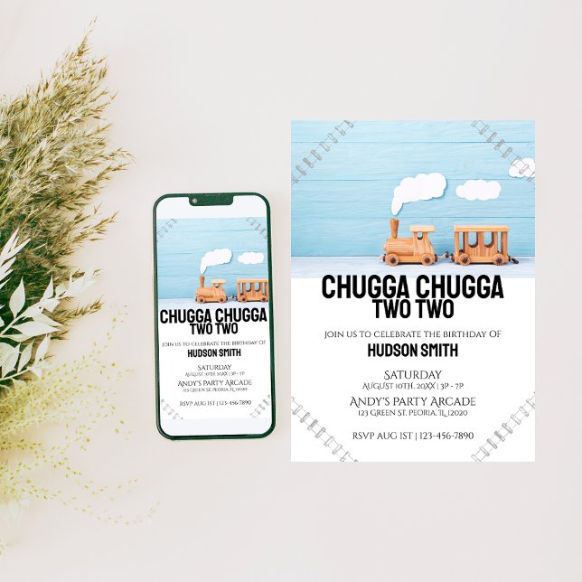 Chugga Chugga Two Two | Kids Birthday Photo Invite (Creator Uploaded)