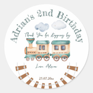 Chugga chugga two two train birthday classic round sticker