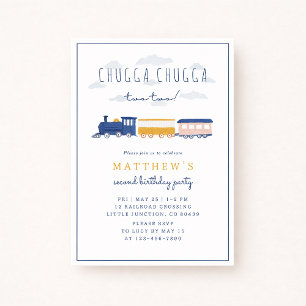 Chugga Chugga Two Two Train Birthday Invitation