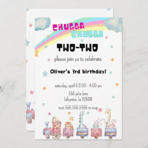 Chugga Chugga Two Two train birthday invite