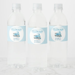 Chugga Two Two Choo Choo Train 2nd Birthday Party Water Bottle Label