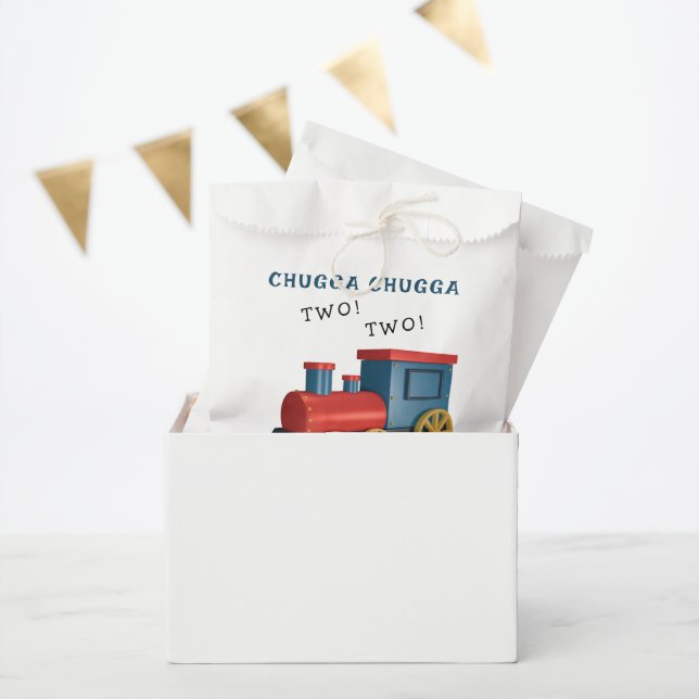 Chugga Two Two Train Second Birthday Favour Bag (Party)
