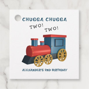 Chugga Two Two Train Second Birthday Favour Tags