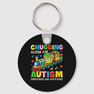 Chugging Along For Autism Awareness Acceptance Tra Key Ring