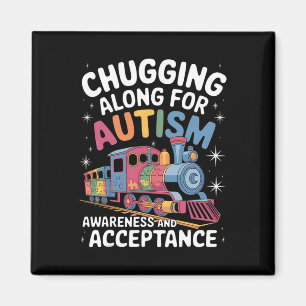 Chugging Along For Autism Awareness Acceptance Tra Magnet