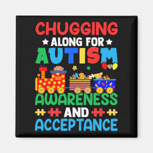 Chugging Along For Autism Day Magnet