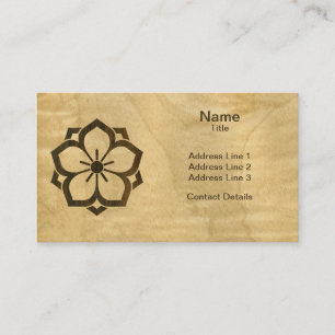 Chuinyaekikyo Japanese Kamon Cherry Blossom Wood Business Card