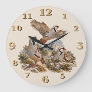 Chukar Partridge Art Large Clock