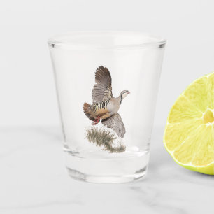 Chukar Partridge ,Art Shot Glass
