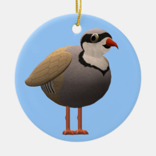 Chukar Partridge Ceramic Ornament