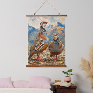 Chukar Partridge Pair Art Hanging Tapestry