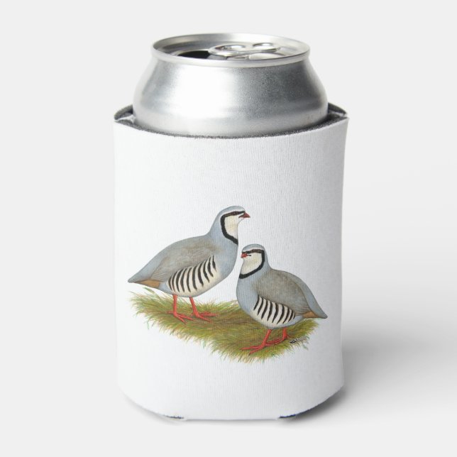 Chukar Partridge Pair Can Cooler (Can Front)