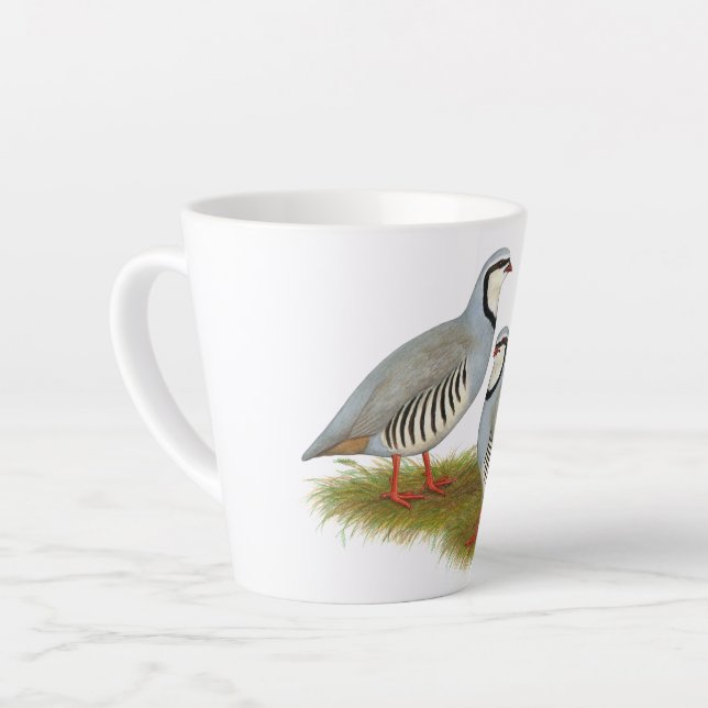 Chukar Partridge Pair Latte Mug (Left Angle)