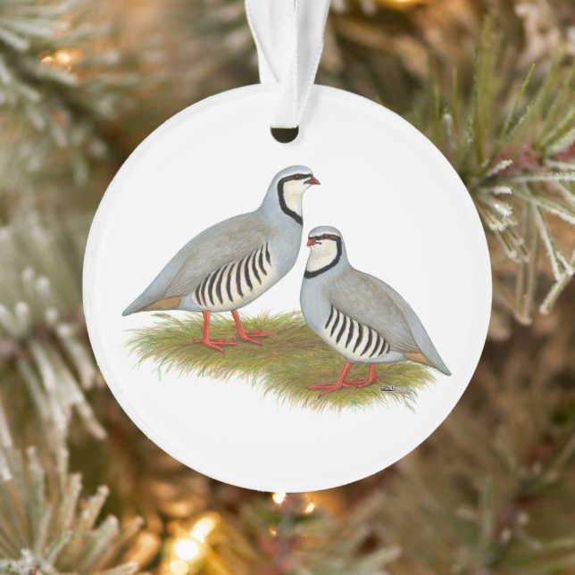 Chukar Partridge Pair Ornament (Tree)