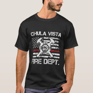 Chula Vista California Fire Dept Thin Red Line Fir T-Shirt