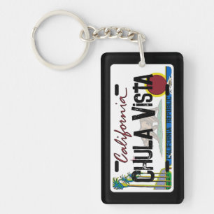 Chula Vista California flag license plate keychain