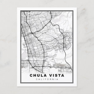 Chula Vista Map Postcard
