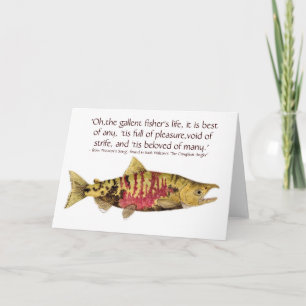 Chum Salmon card with fishing quote