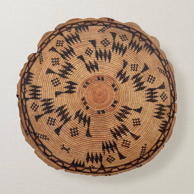 Chumash Native American Art Round Cushion (Front)