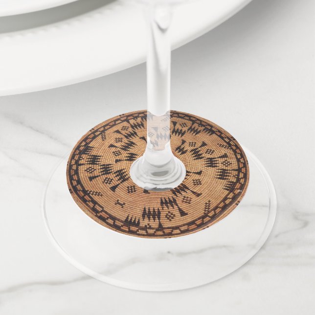 Chumash Native American Art Wine Glass Tag (Close Up)