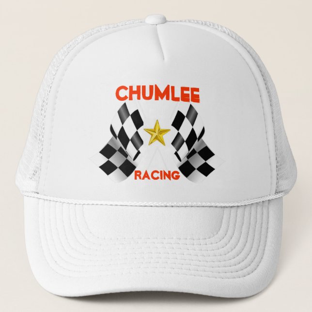 Chumlee Racing, flags, Star, Trucker Hat (Front)