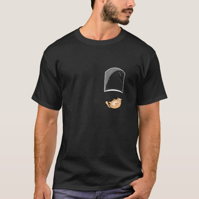 Chunk Falling Cat Pocket T-Shirt (Front)