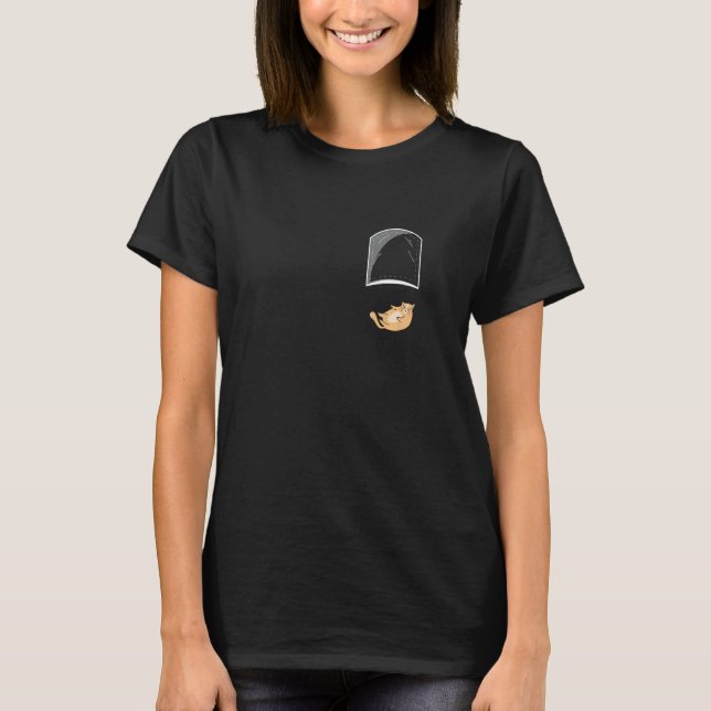 Chunk Falling Cat Pocket T-Shirt (Front)