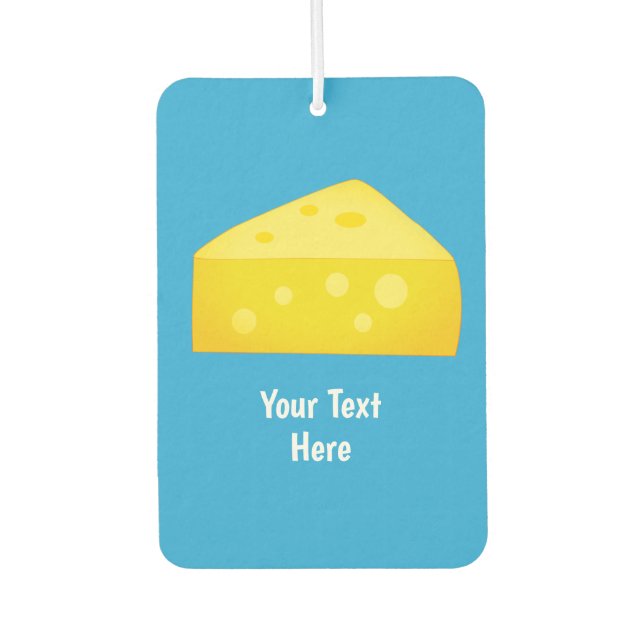Chunk of Cheese - Yellow and Blue cheesy theme Car Air Freshener (Front)