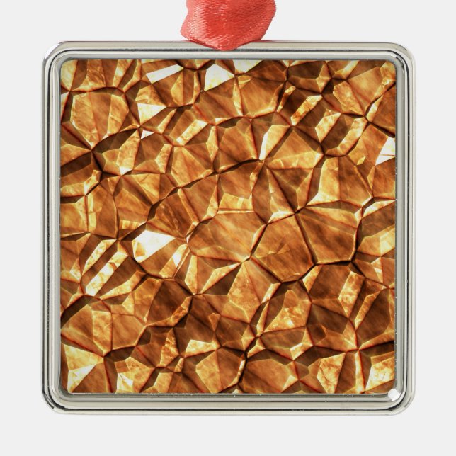 Chunks of Gold Nuggets Background Metal Ornament (Front)