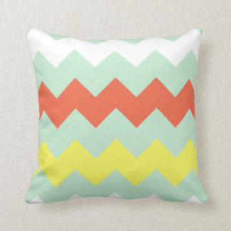 Chunky Chevron - Mint/Coral/Sunshine Cushion