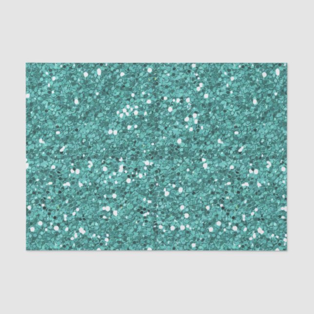 Chunky Confetti Glitter Sparkle Teal Blue Tissue Paper (Front)