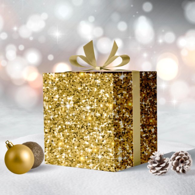 Chunky Glitter Pattern Dark Yellow Gold ID144 Wrapping Paper (Creator Uploaded)