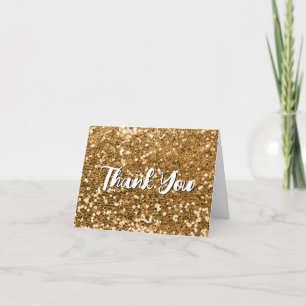 Chunky Gold Glitter Thank You Card
