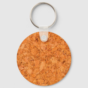 Chunky Natural Cork Wood Grain Look Key Ring