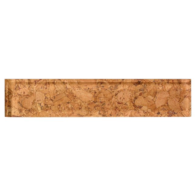 Chunky Natural Cork Wood Grain Look Nameplate (Front)