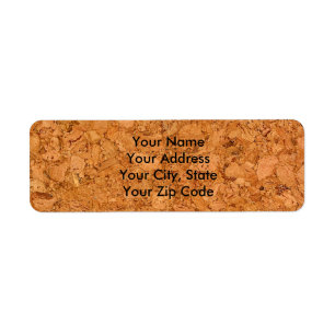 Chunky Natural Cork Wood Grain Look Return Address Label