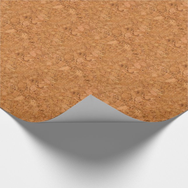 Chunky Natural Cork Wood Grain Look Wrapping Paper (Corner)