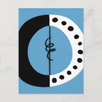 Chunky Ring Black White and Blue Postcard
