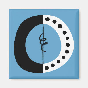 Chunky Ring Black White Blue Refrigerator Magnet