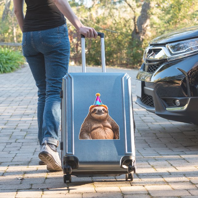 Chunky Sloth birthday party hat gift funny meme pr (Suitcase Insitu)