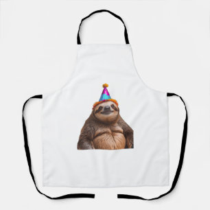 Chunky Sloth birthday party hat gift funny meme pr Apron